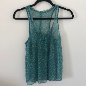 Semi See Through Frilly Tank Top